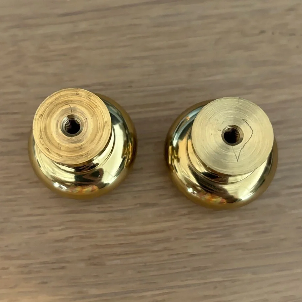 Set of‎ 2 cabinet door knobs Solid brass. New